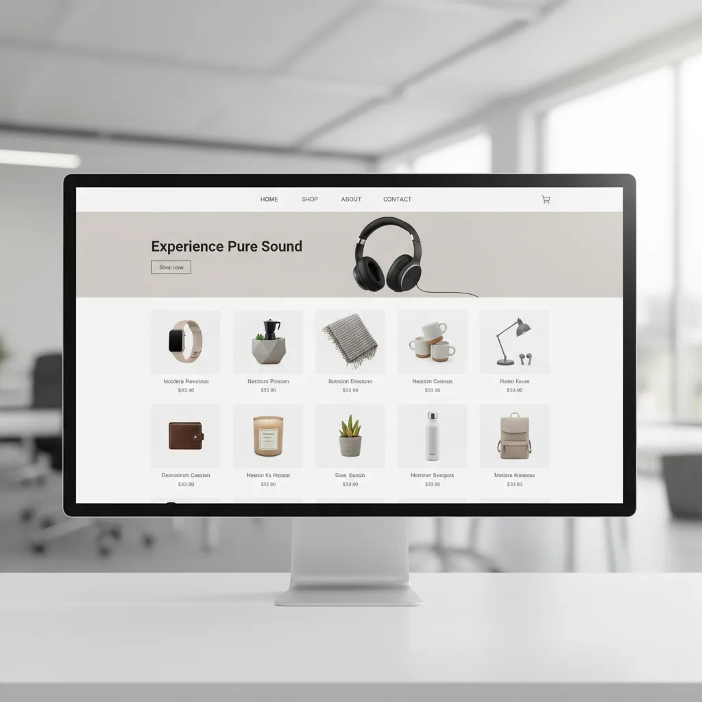 Example ecommerce homepage layout showing featured product sections and clean navigation