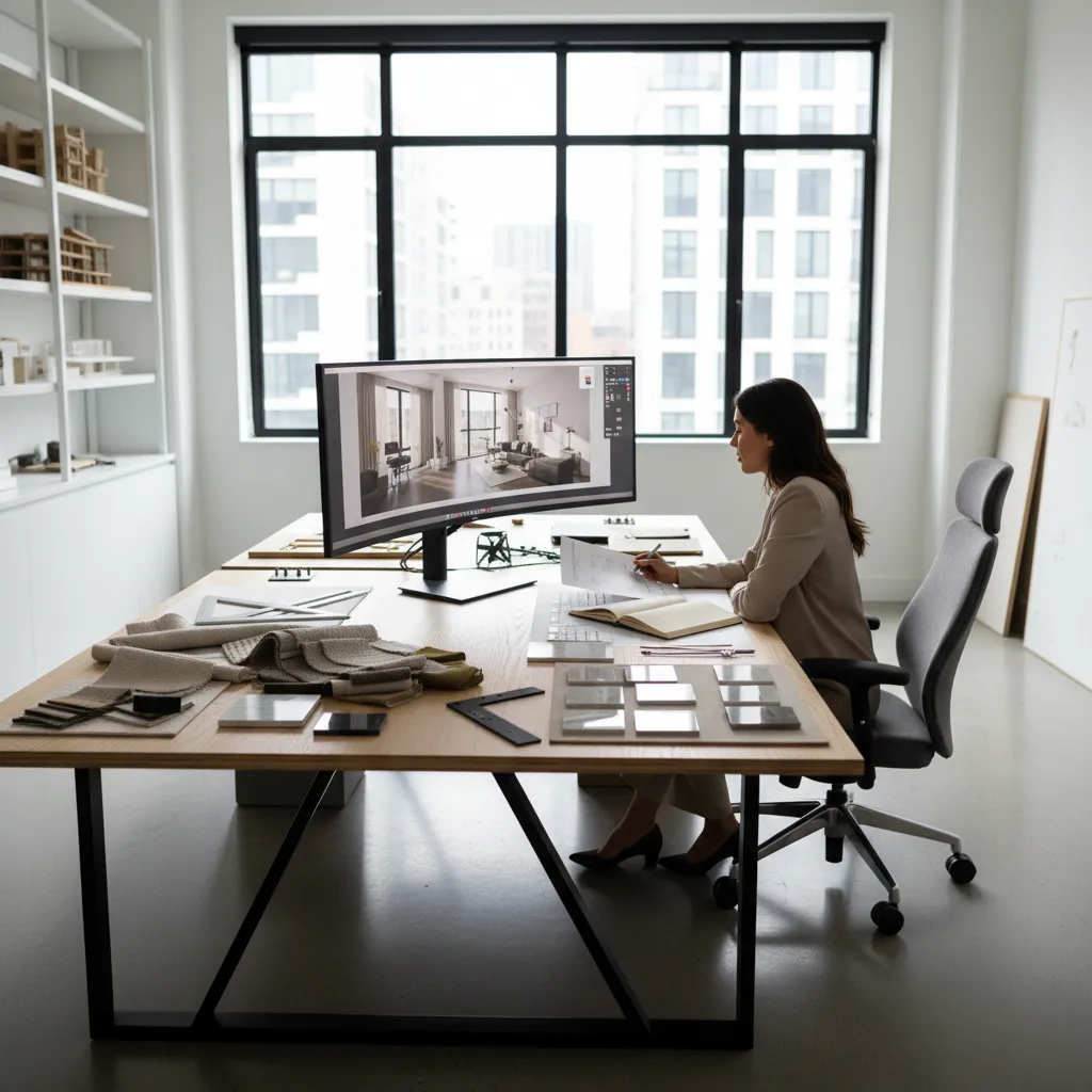 Horario de un trabajador diseñador de interiores