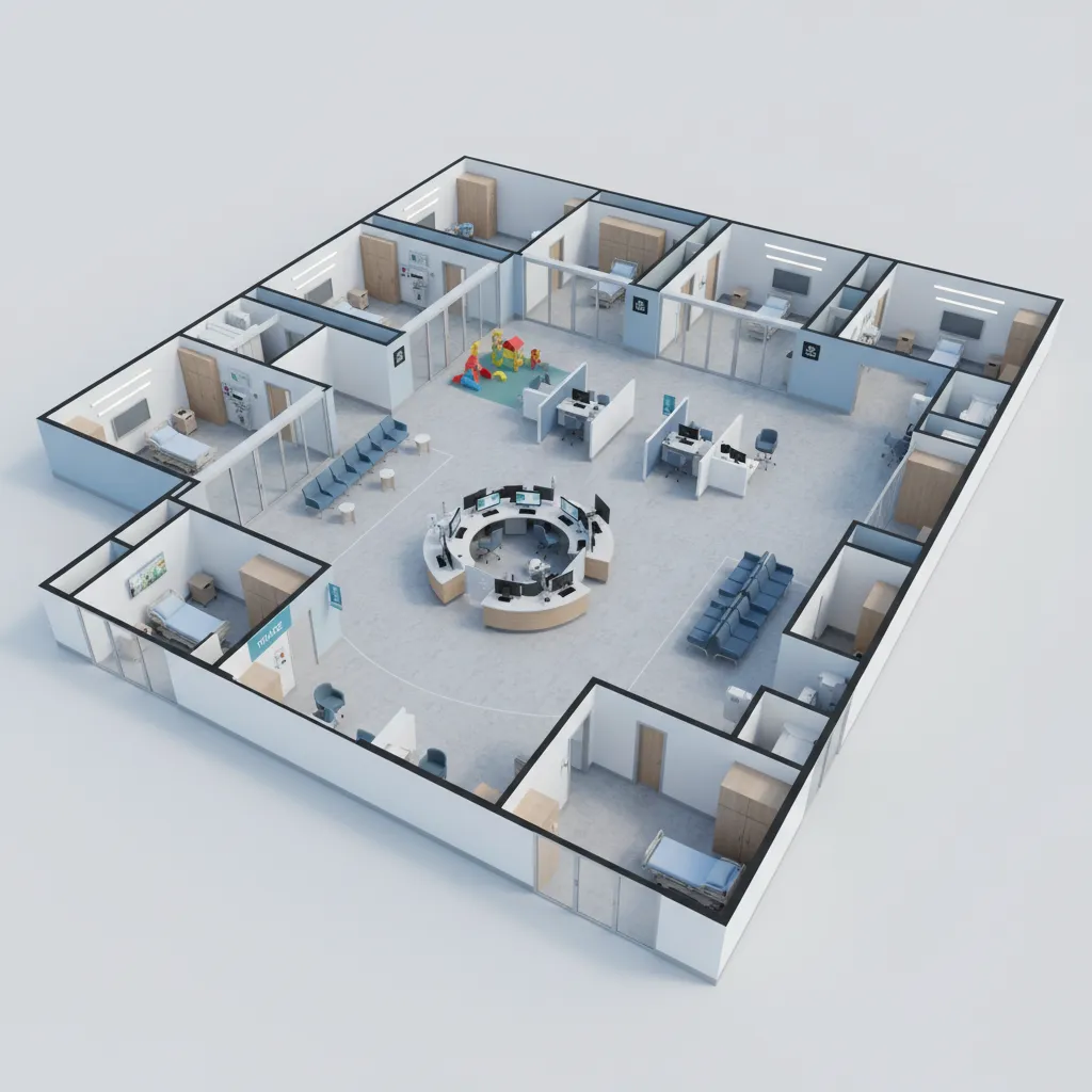 3D visualization of hospital emergency department layout planning