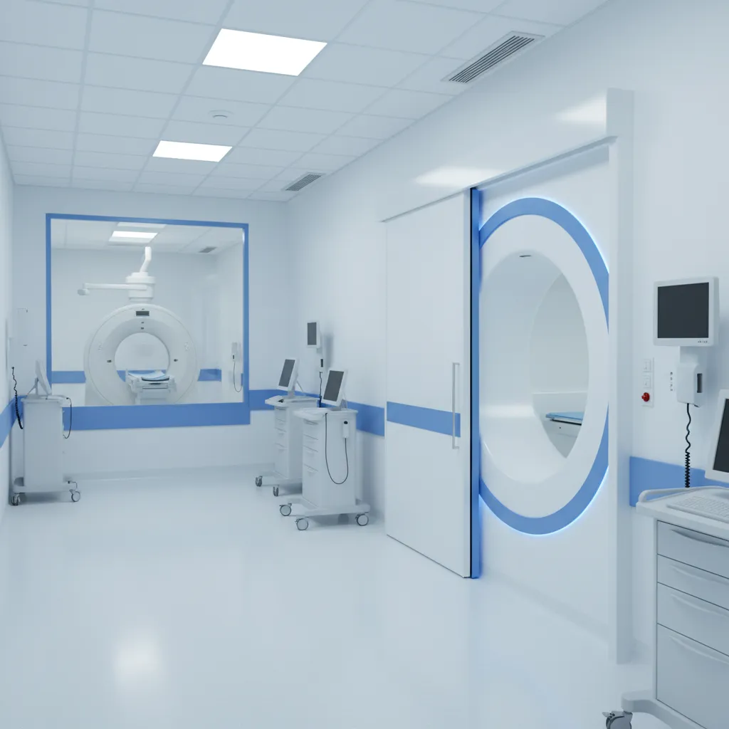 hospital imaging department with MRI and CT scanning rooms