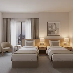 Twin Bed Layout Standards Used in Hotels and Guest Rooms