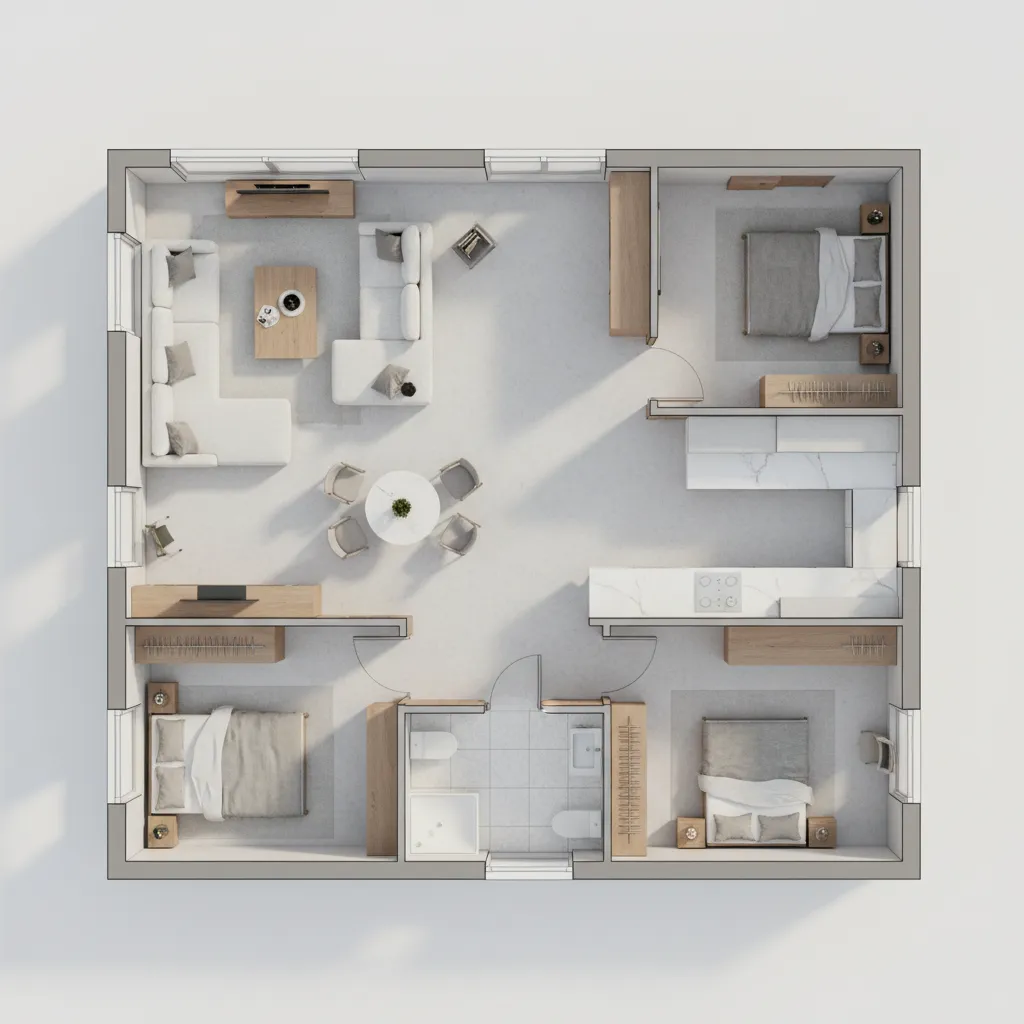 Bản vẽ thiết kế nhà 60m2: Cách bố trí đẹp và tối ưu diện tích