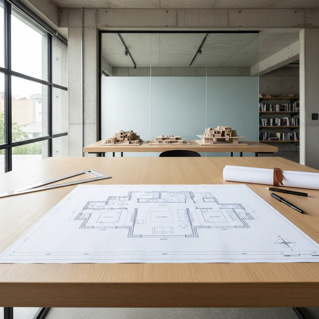 Plano arquitectónico de distribución de casa moderna