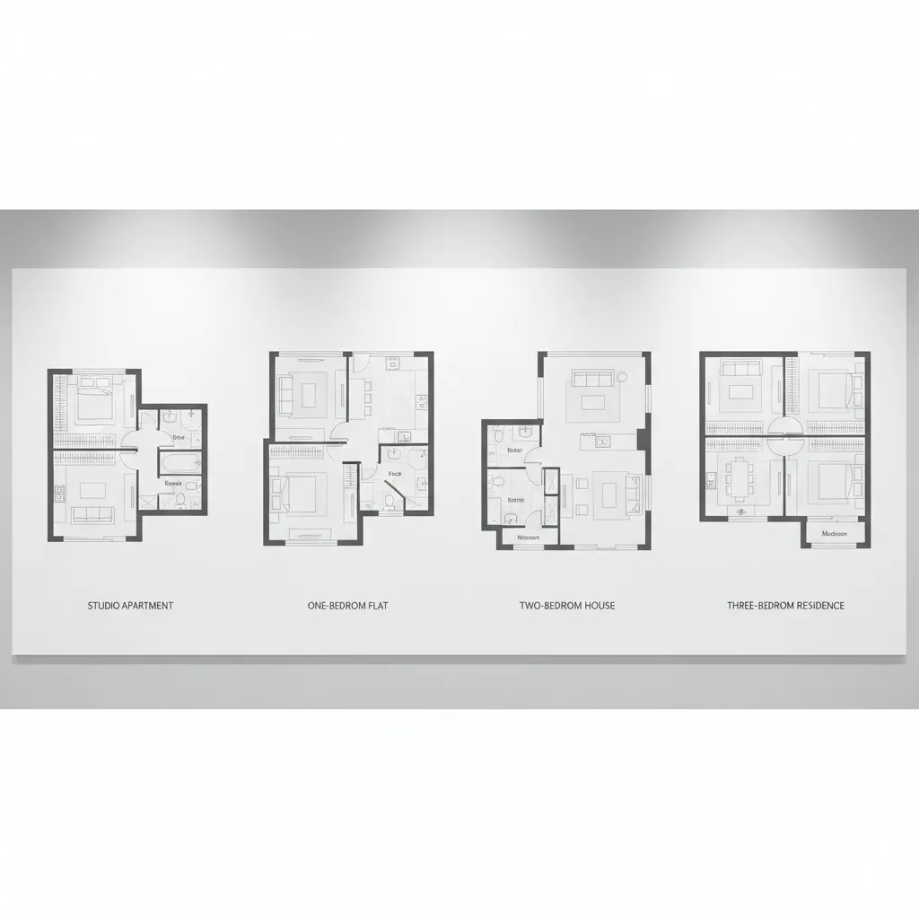 processo de criação de planta de casa comparando versões de layout