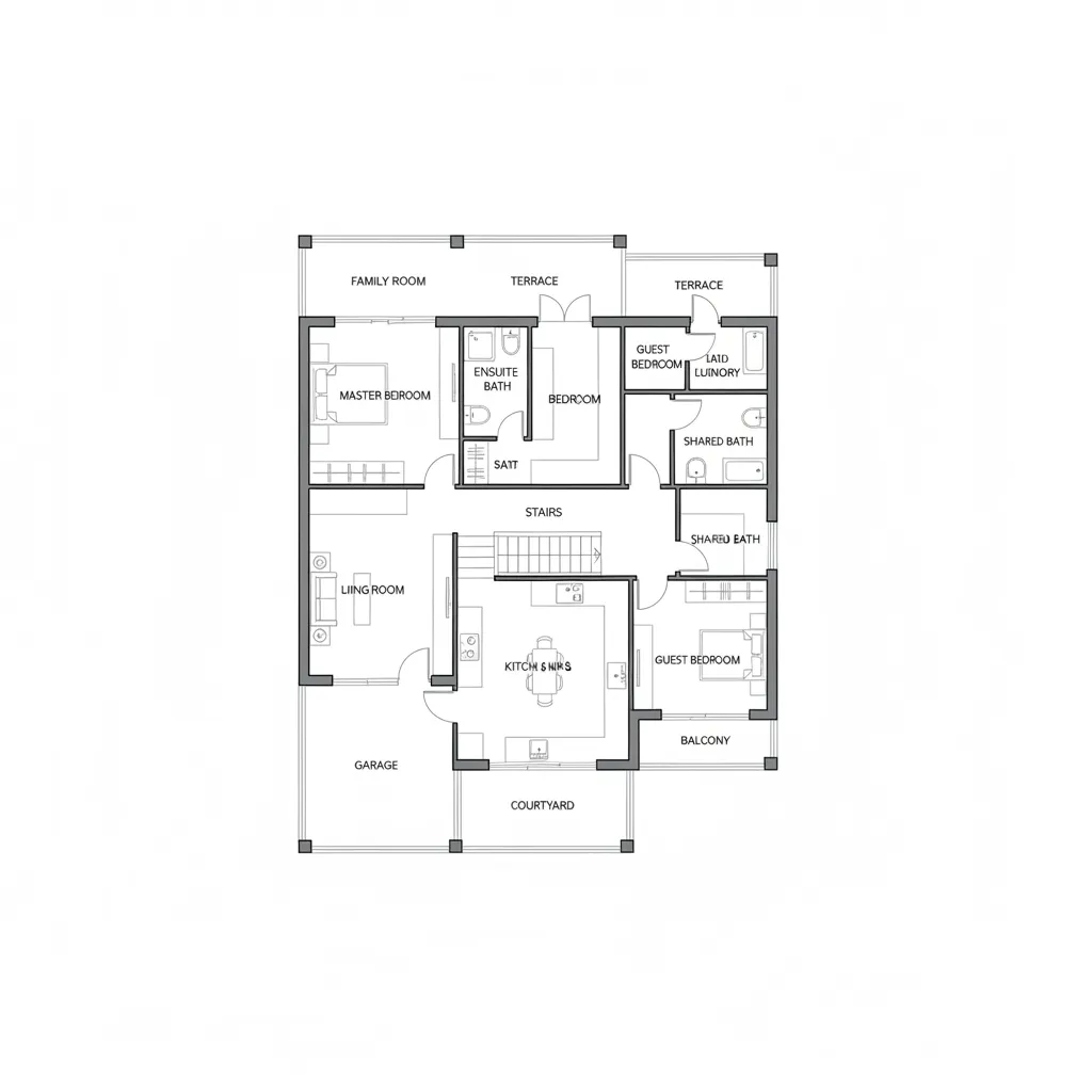 Bản vẽ mặt bằng công năng nhà phố