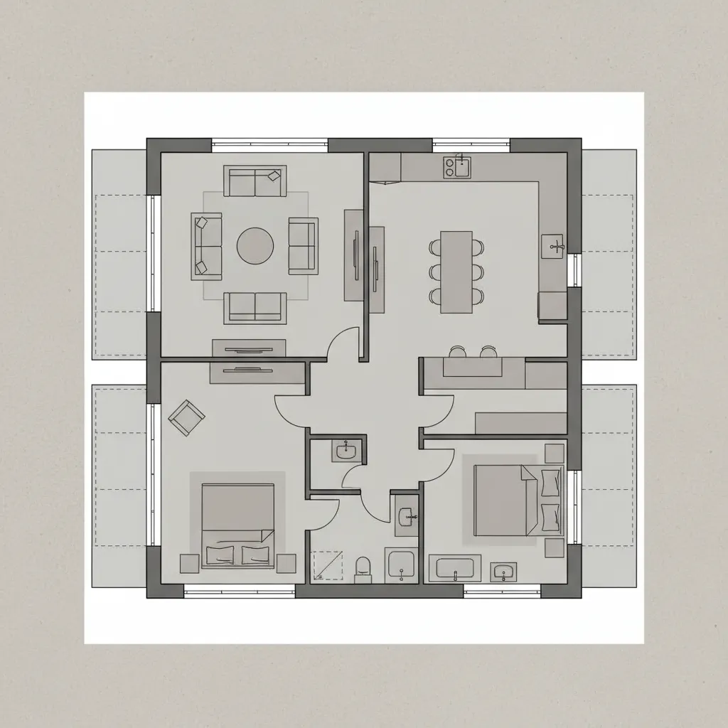 Mặt bằng bố trí phòng trong thiết kế nhà hiện đại