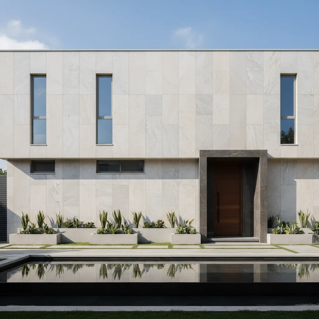 5 House Front Wall Marble Design Ideas