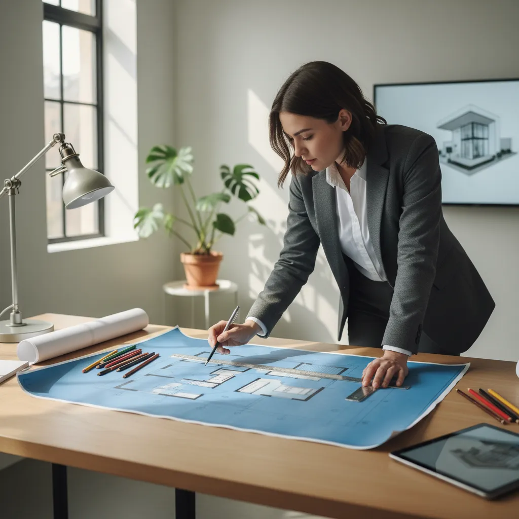 Plano arquitectónico de una casa con distribución clara de habitaciones