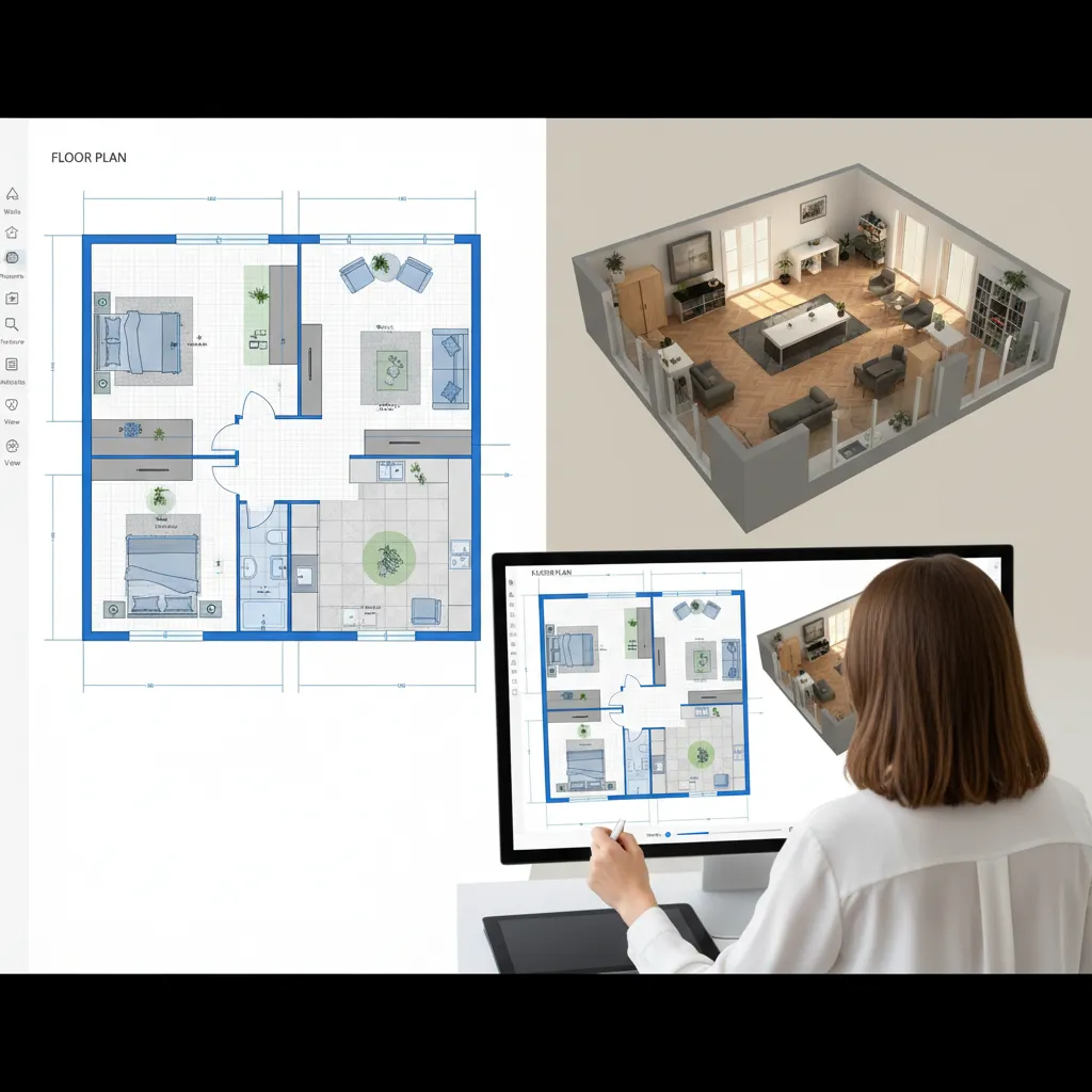 Diseño de plano de vivienda en un simulador de casas