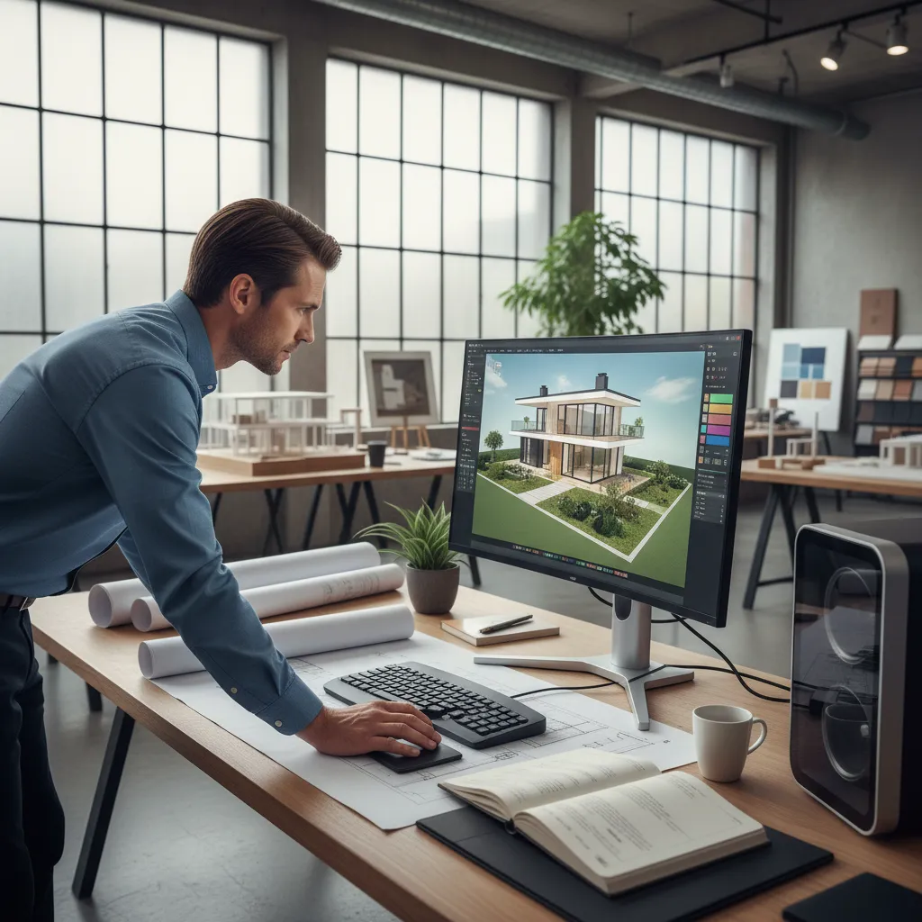 Proceso de diseño de distribución de vivienda en software 3D