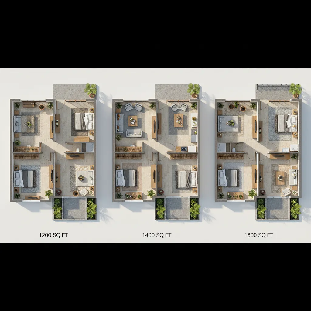 1400 Sq Ft vs 1200 Sq Ft vs 1600 Sq Ft House Plans in Tamil Nadu