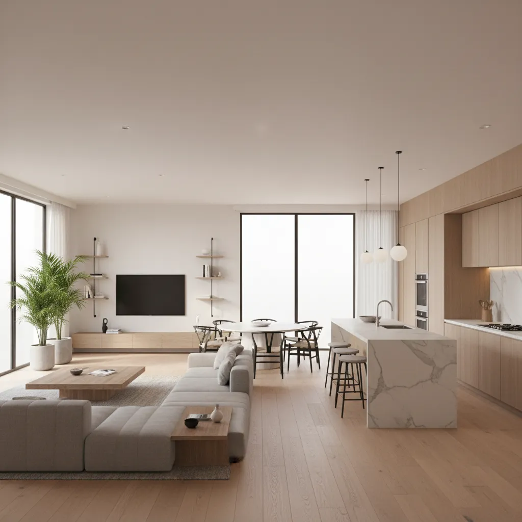 Diseño de distribución interior de una casa moderna