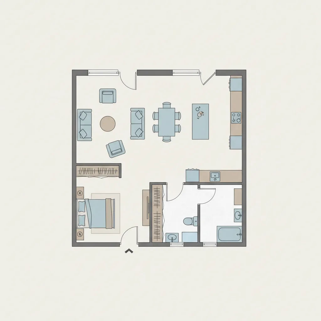 Simple home renovation floor plan used for housing repair grant applications