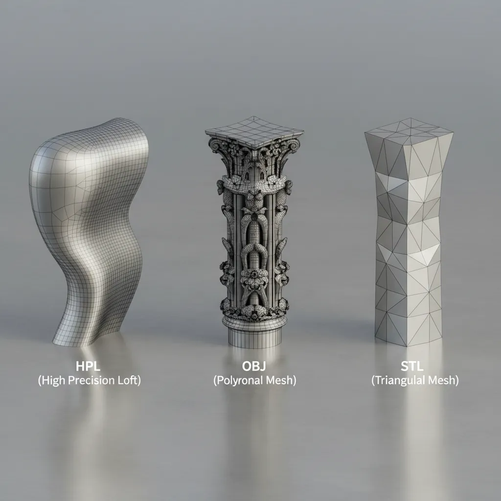 HPL vs OBJ vs STL: Precision Differences in 3D Model Geometry