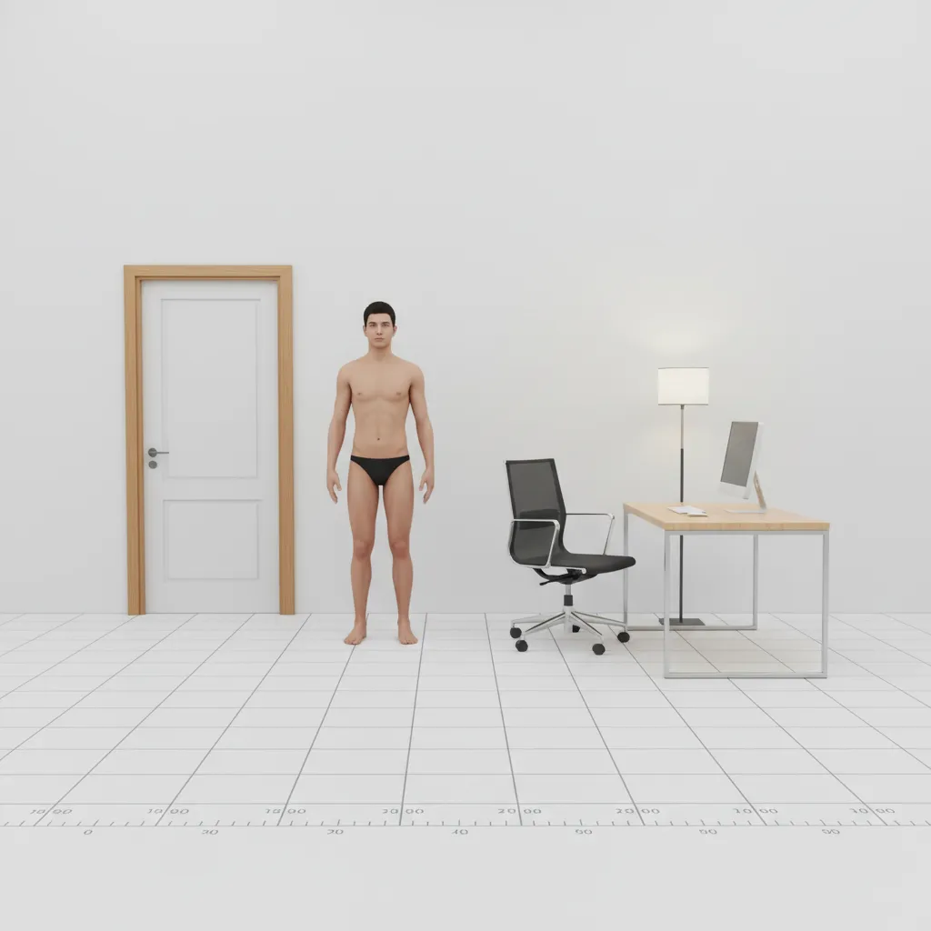 Human 3D Model Size Standards Used in Film, Games, and Simulation