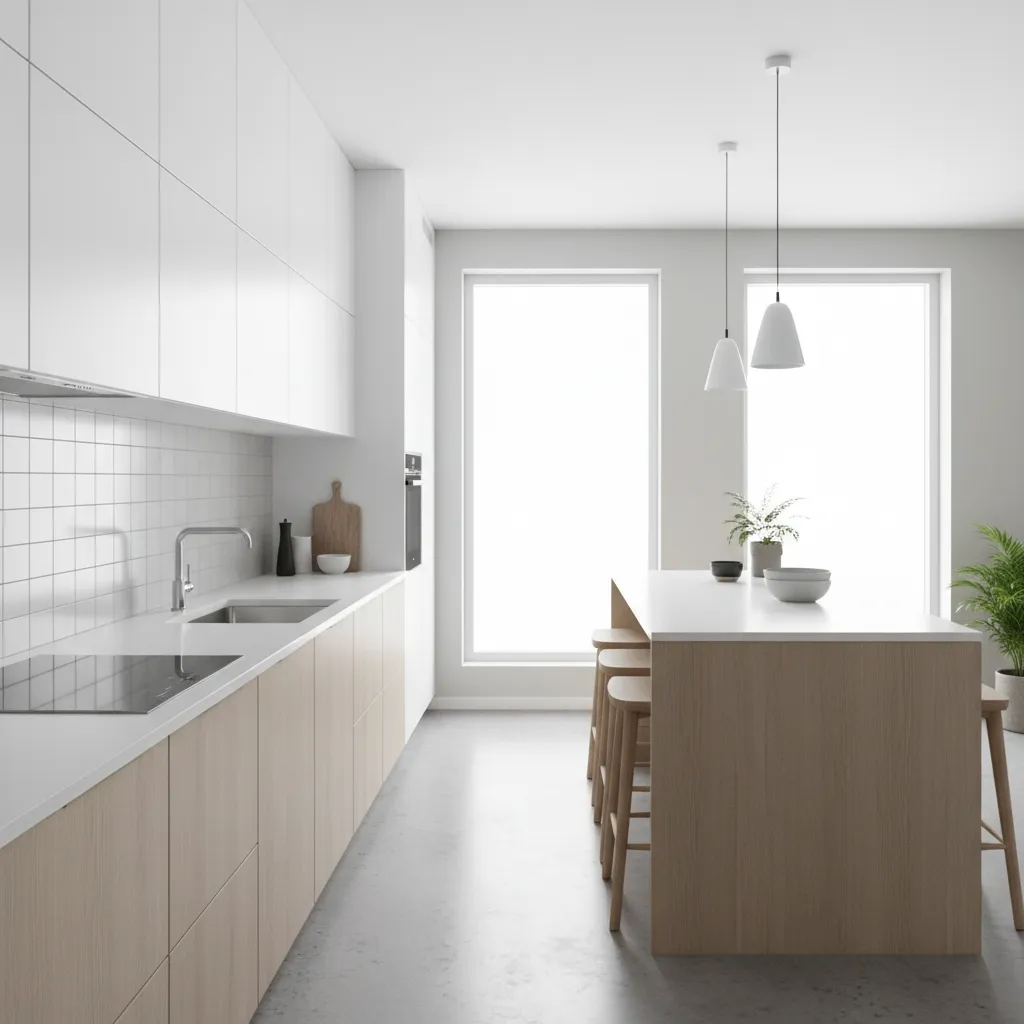 Kitchen layout showing cooking, prep, and cleaning zones in a human centered design