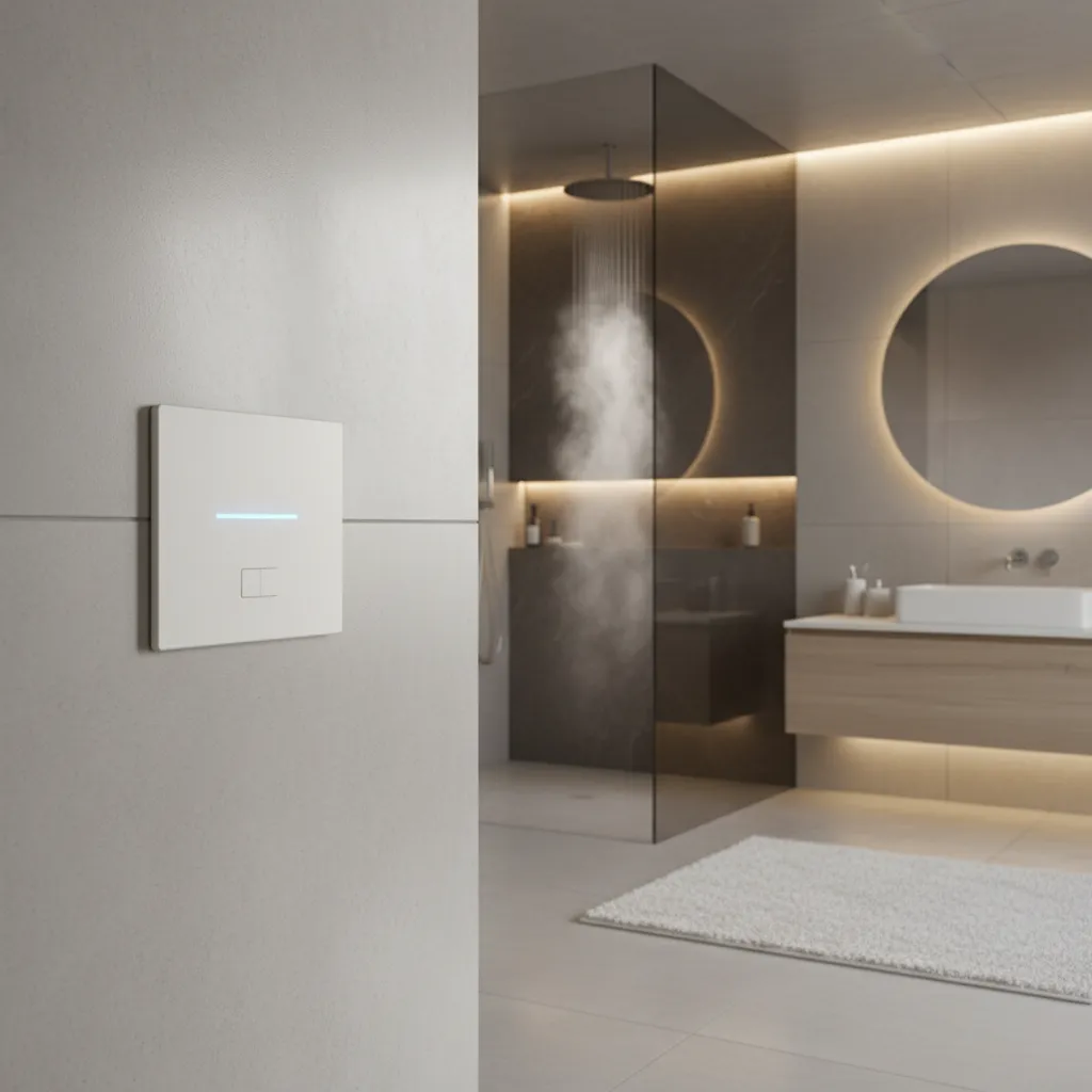 Humidity sensor switch controlling bathroom exhaust fan automatically