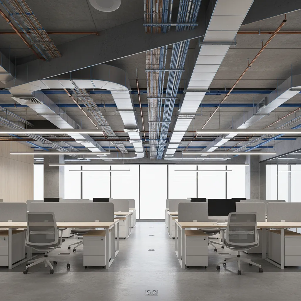 architectural ceiling design coordinated with 3D HVAC ductwork model