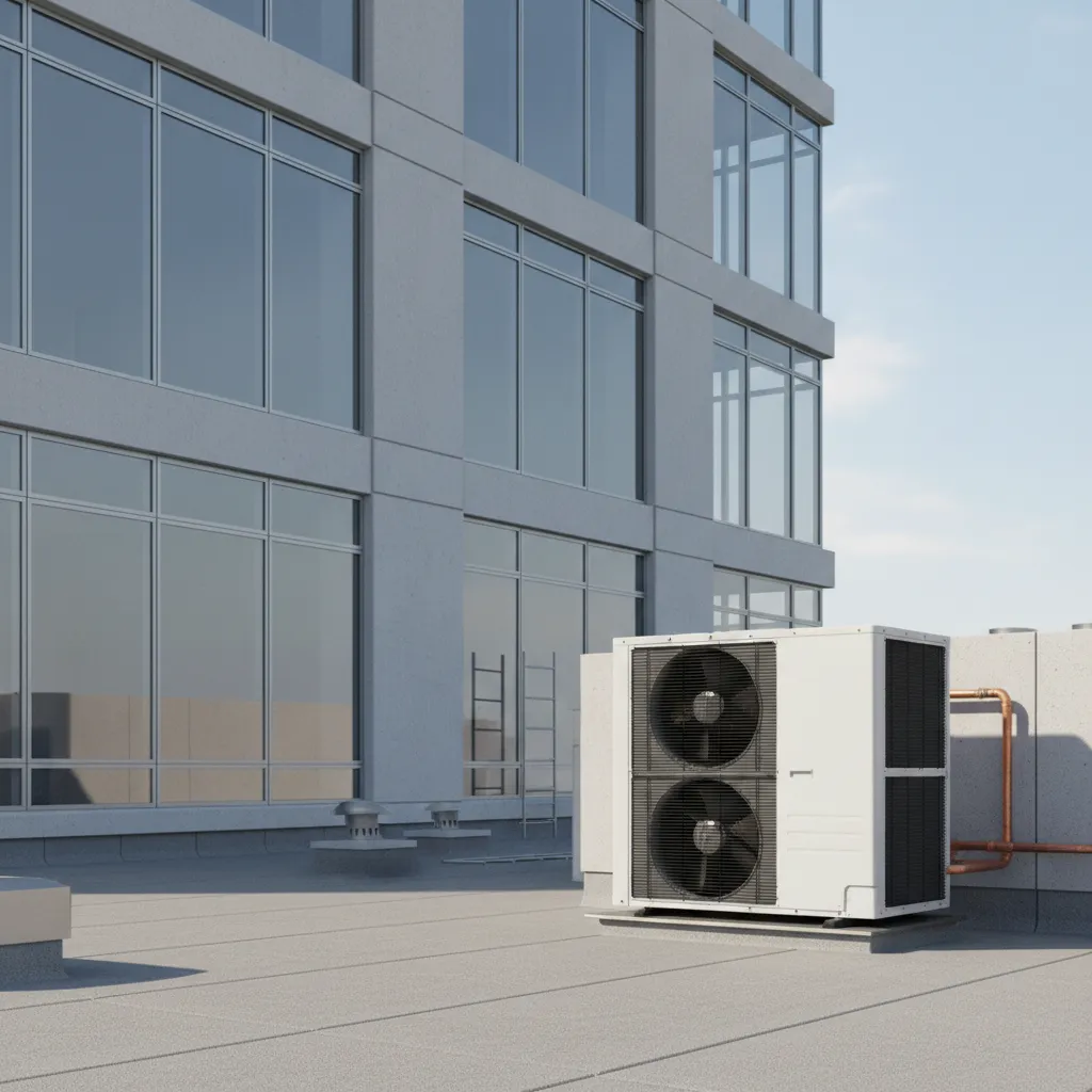 3D visualization of an air conditioning unit model used in architectural rendering
