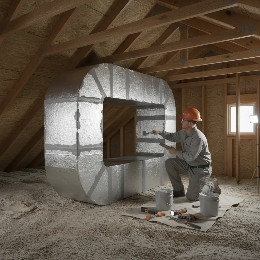 sealed HVAC ductwork in attic improving air conditioning efficiency