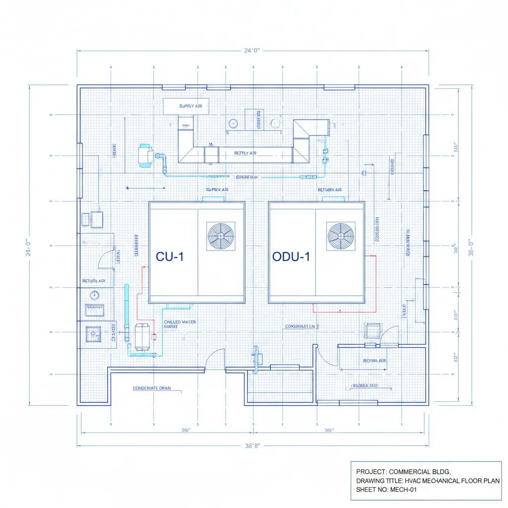What a Condenser Unit Represents in Mechanical Drawings