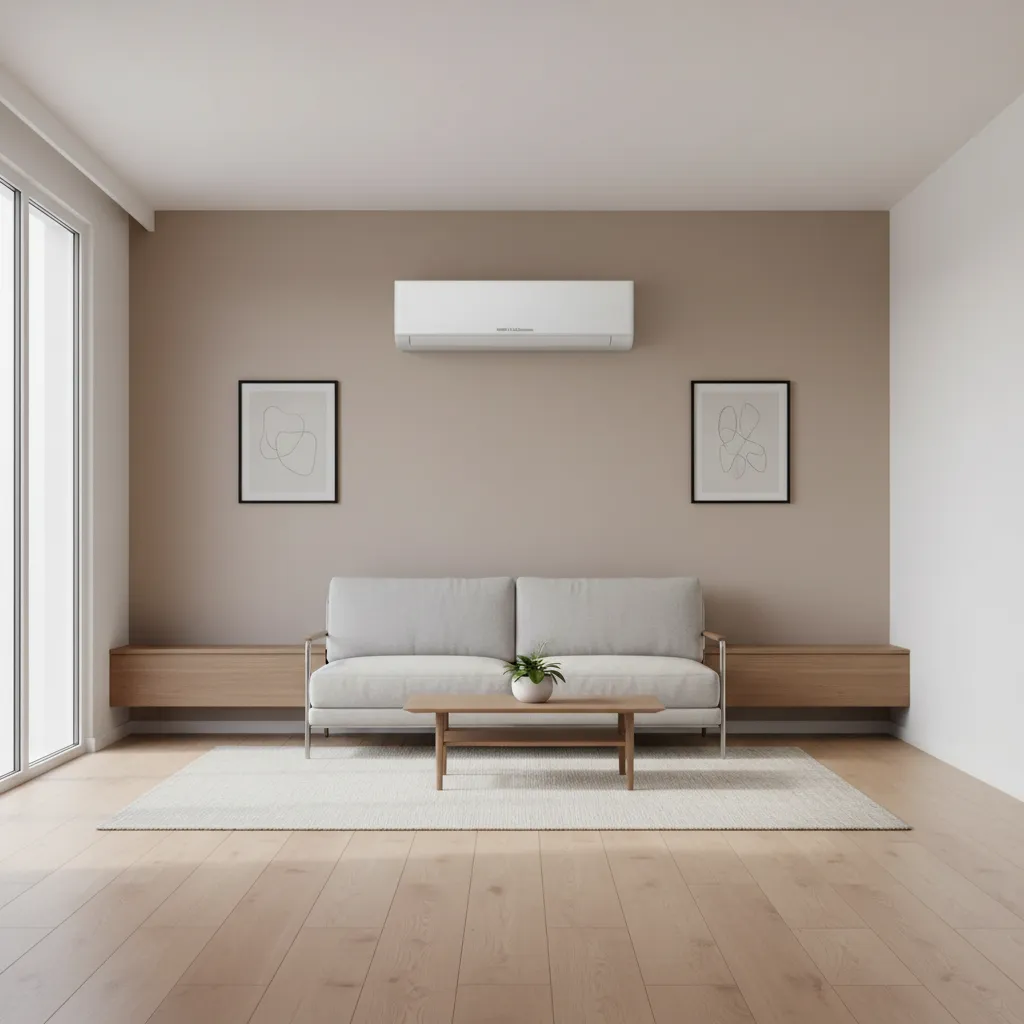 3D air conditioning model placed in interior visualization scene