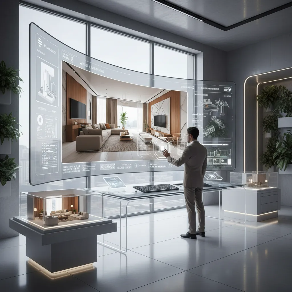 Concepto de diseño de interiores asistido por inteligencia artificial