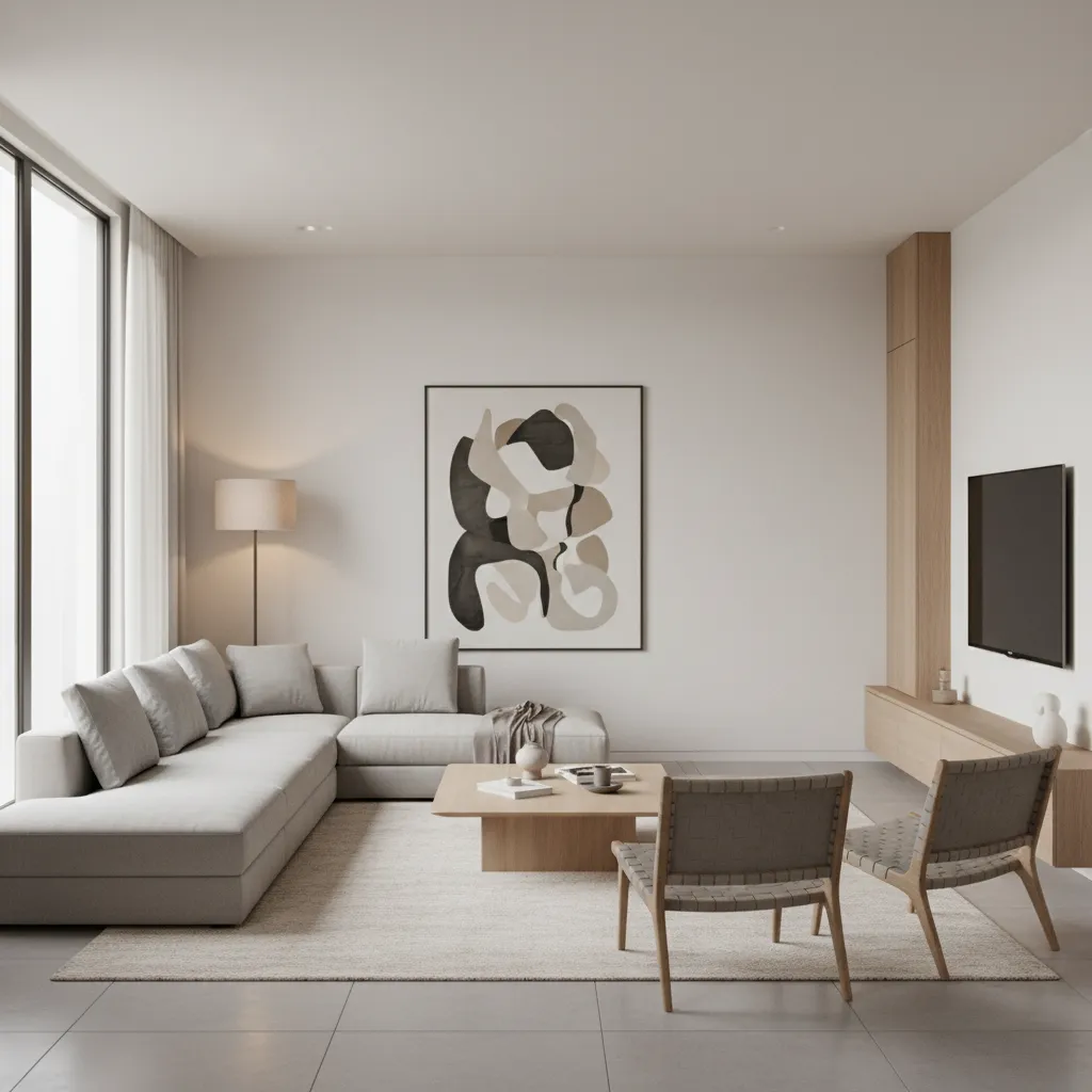 Visualización generada por inteligencia artificial de una sala moderna