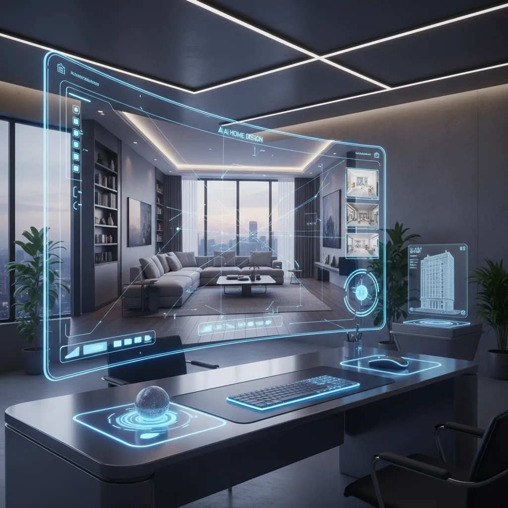 Interfaz digital mostrando propuesta automática de diseño interior