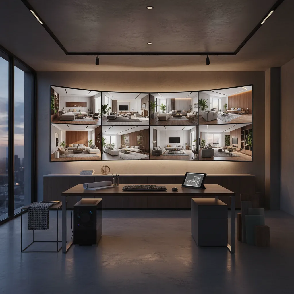 Concepto de diseño interior generado con inteligencia artificial