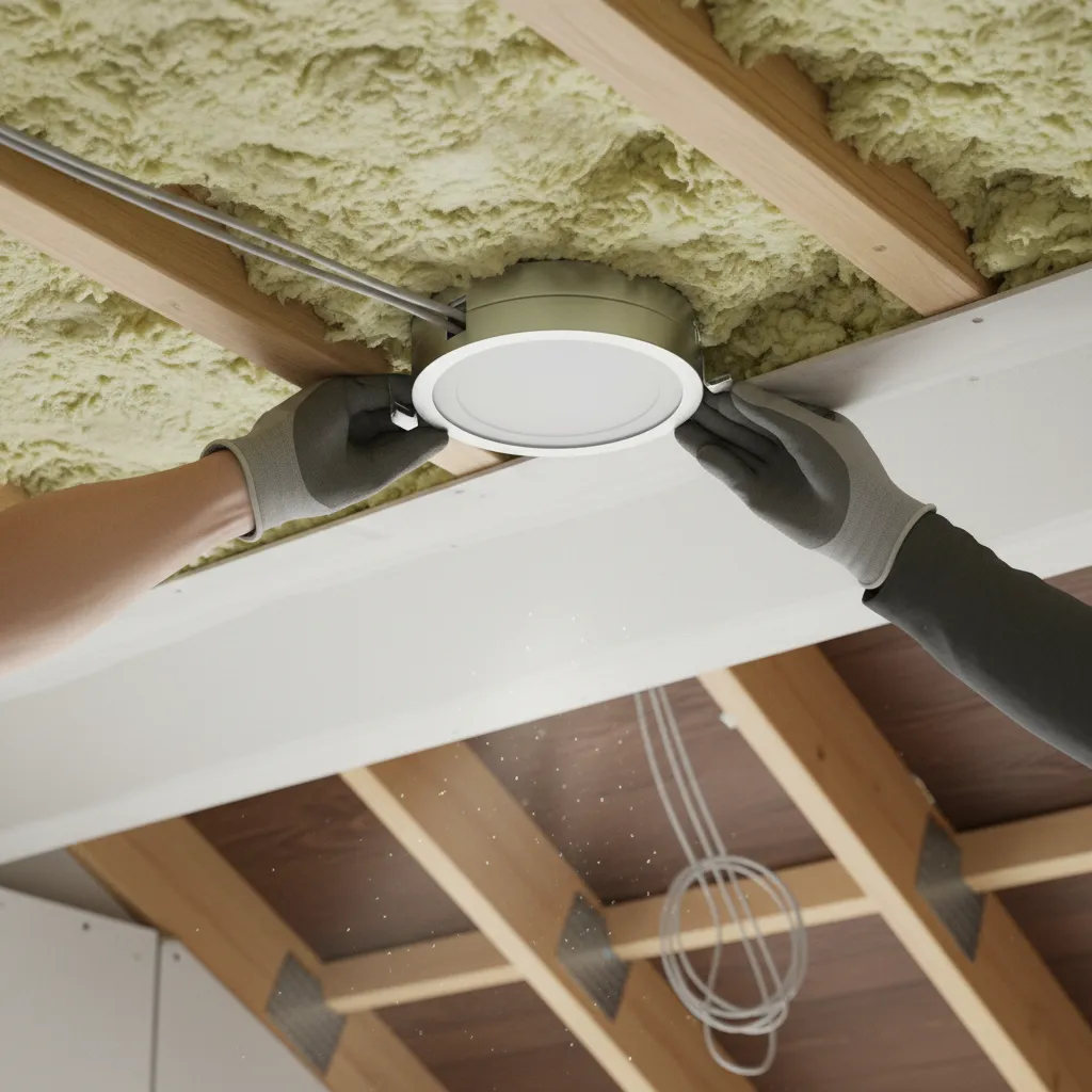 Installing IC rated LED recessed light near attic insulation