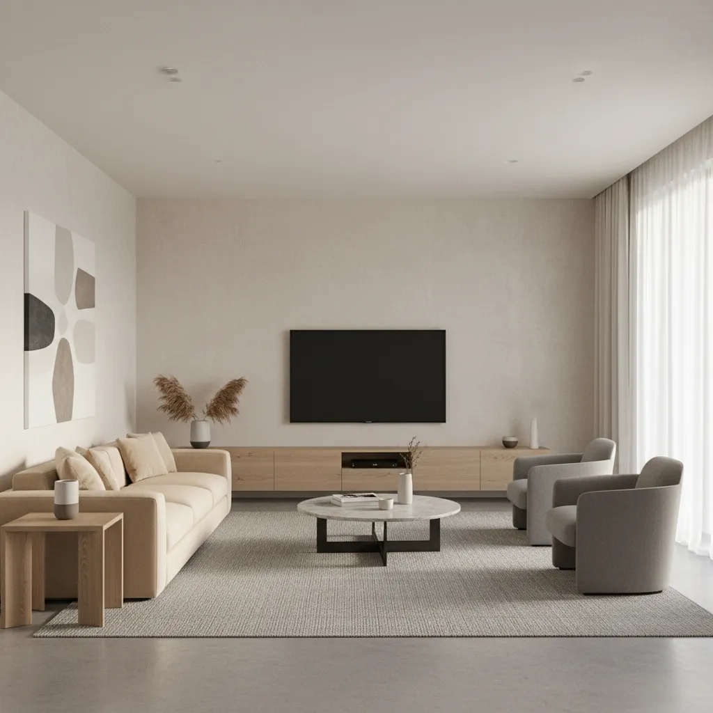 84 to 96 inch sofa placed correctly in a 15x15 living room layout