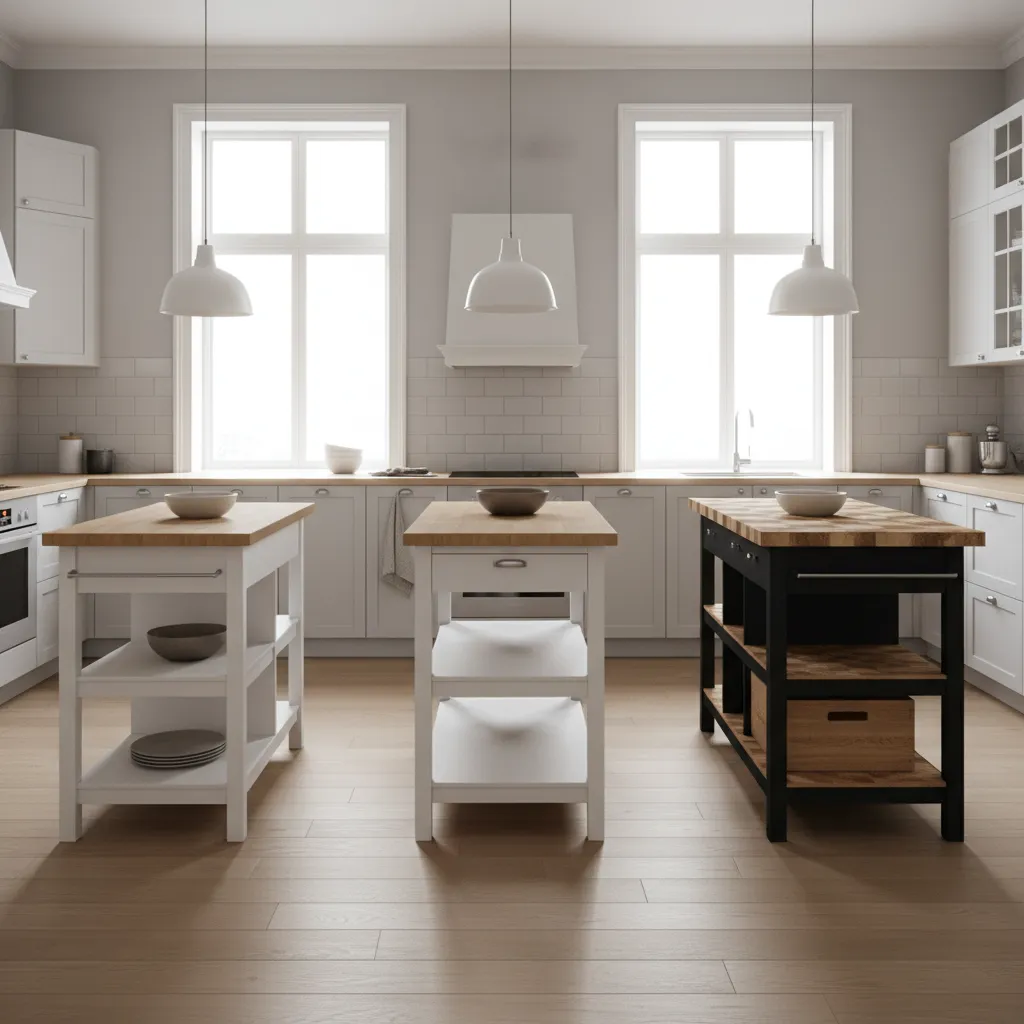 IKEA STENSTORP vs Other IKEA Kitchen Islands: Which One Fits Your Kitchen?: A practical comparison of STENSTORP, TORNVIKEN, and VADHOLMA to help you choose the right IKEA kitchen island for your space and storage needs.