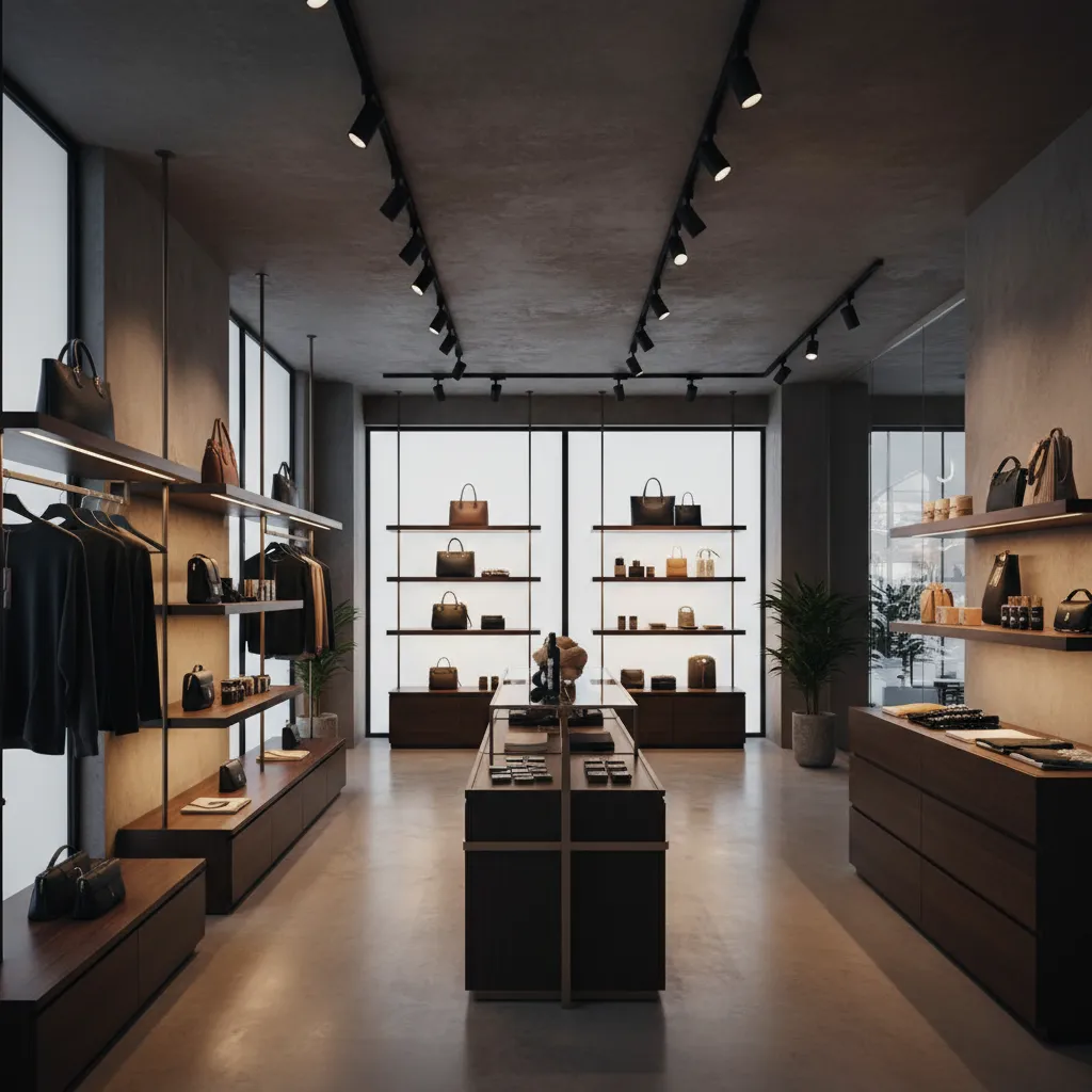 Iluminación de acento destacando productos en tienda