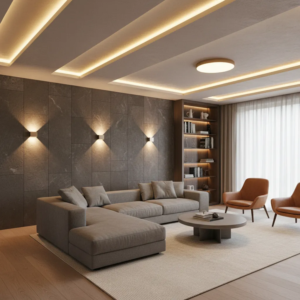 Planificación de iluminación decorativa con tiras LED y apliques