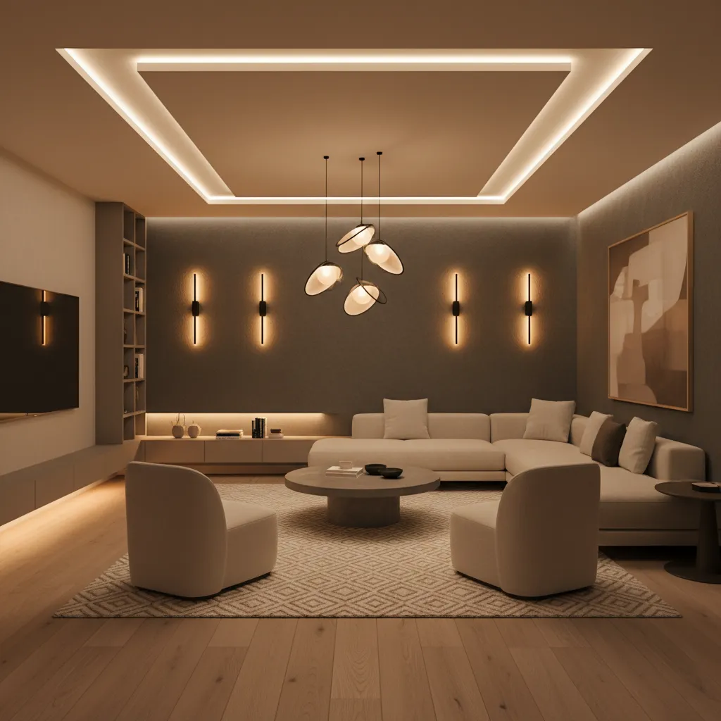 Ejemplo de iluminación bien planificada en un interior residencial