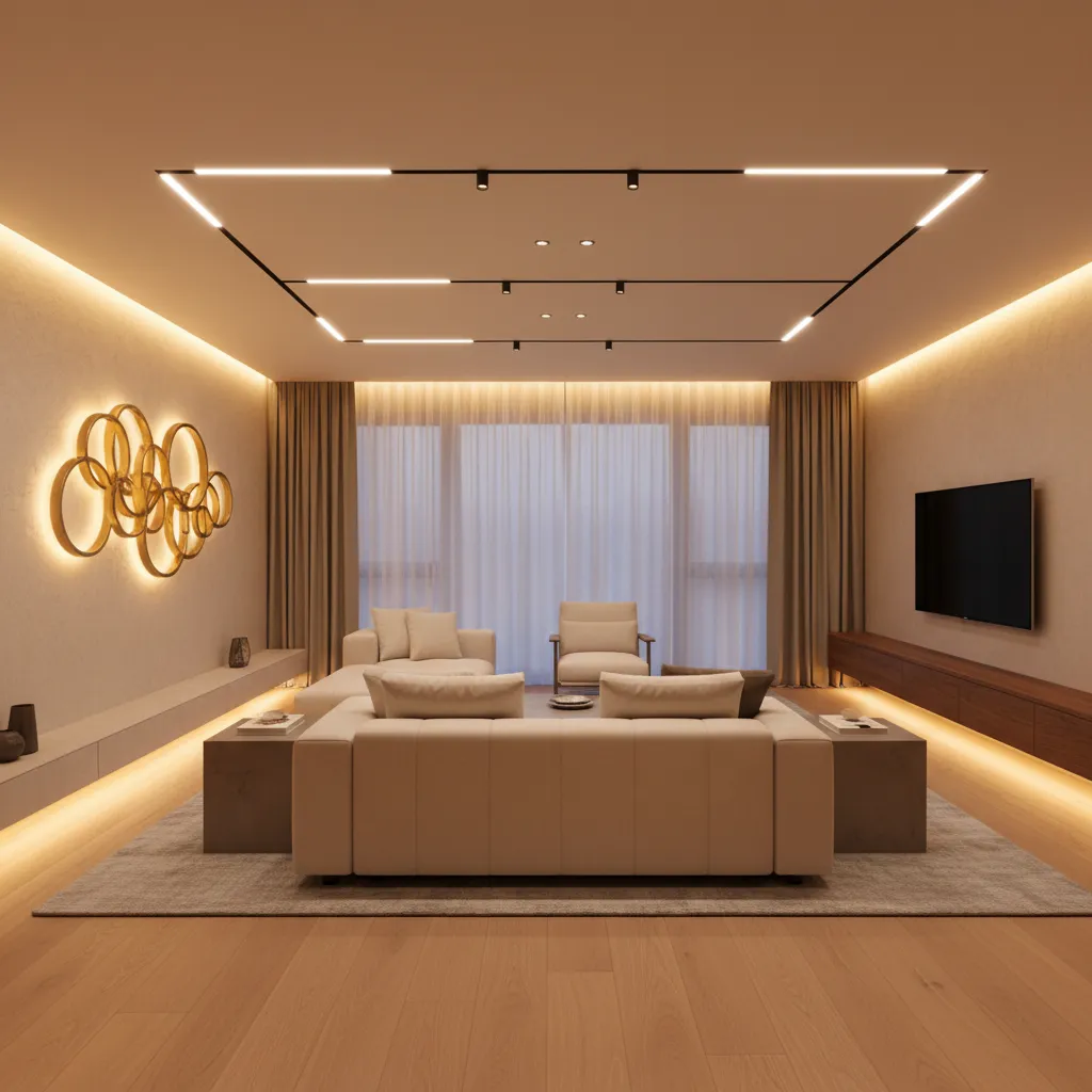 Diseño de iluminación interior en una vivienda moderna