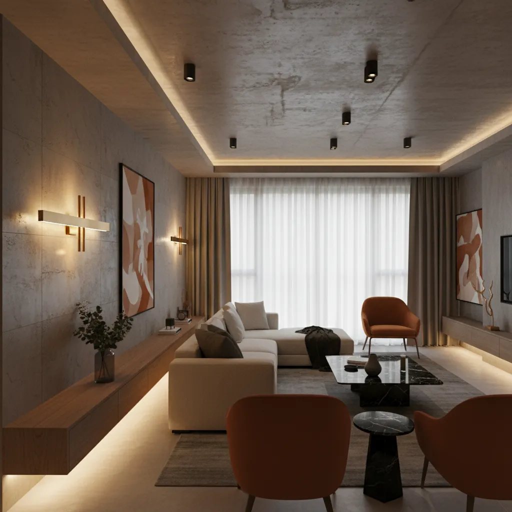 Diseño de iluminación en un apartamento moderno