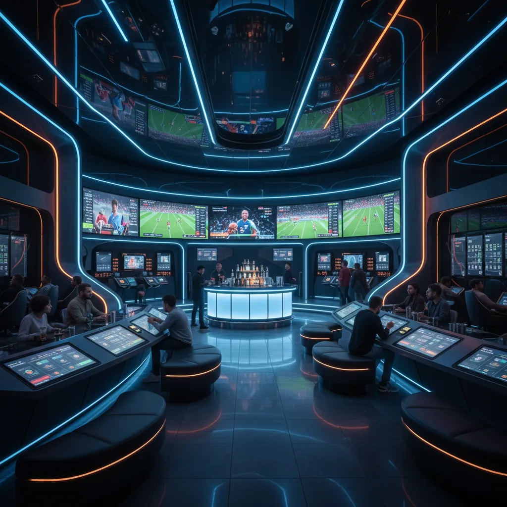 Iluminación LED dinámica en un local de apuestas deportivas