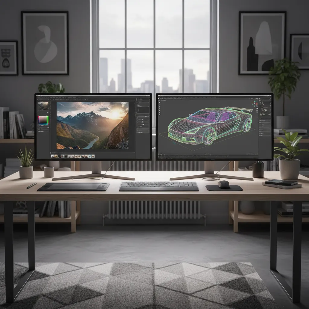Design workflow showing a photo being converted into a 3D object on a computer screen