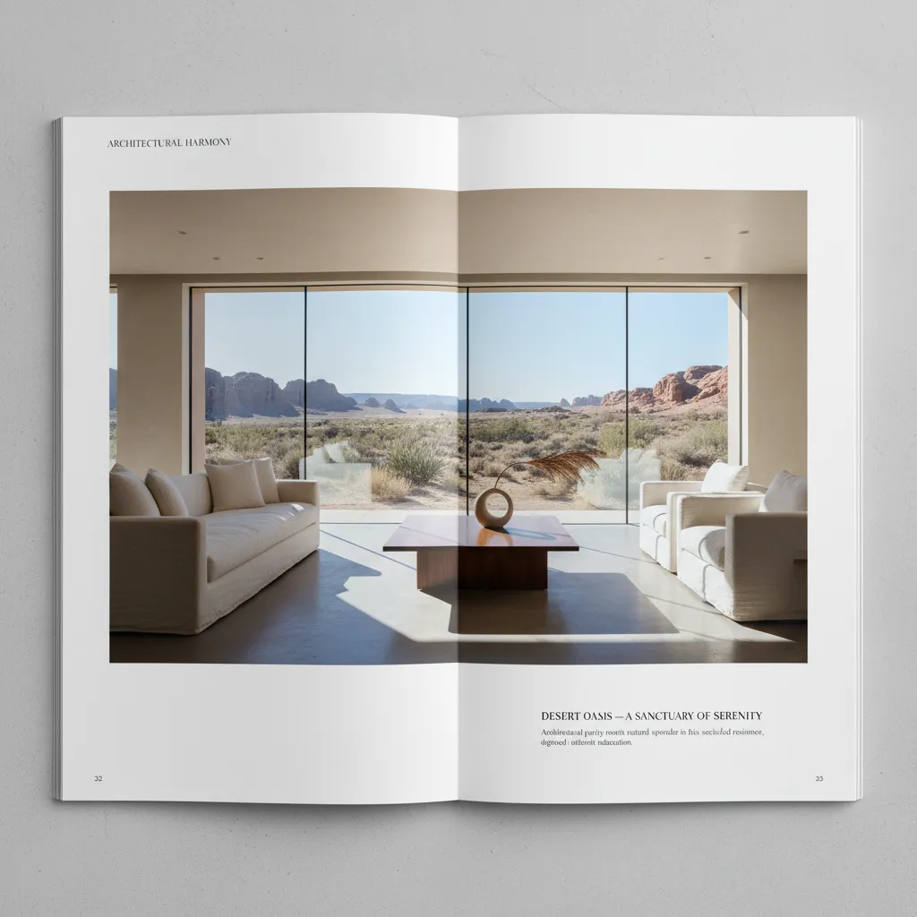 Página de revista donde fotografía editorial ocupa gran parte del diseño