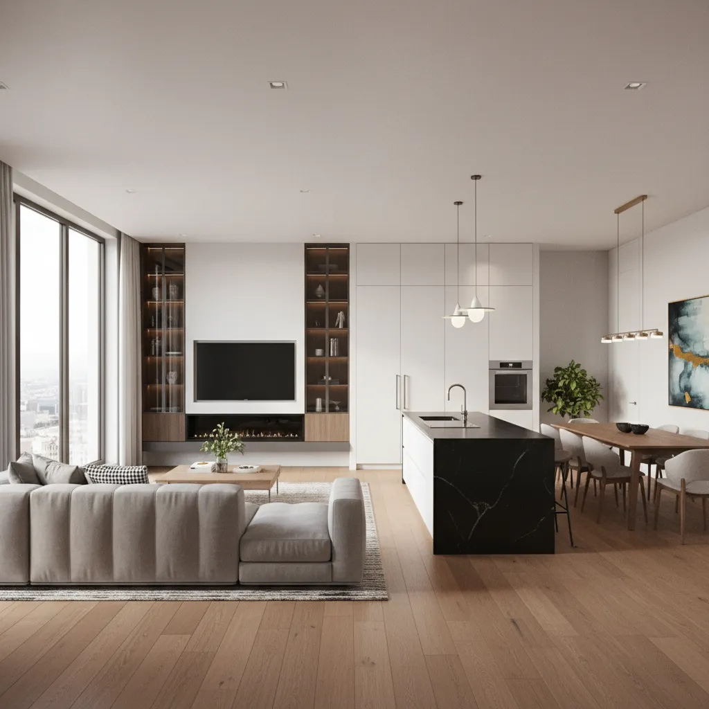 immersive 3D virtual home environment showing full apartment interior design visualization