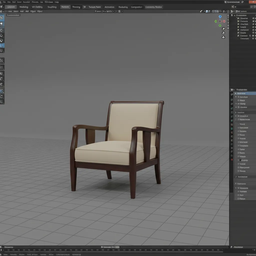 3D model successfully imported into Blender viewport