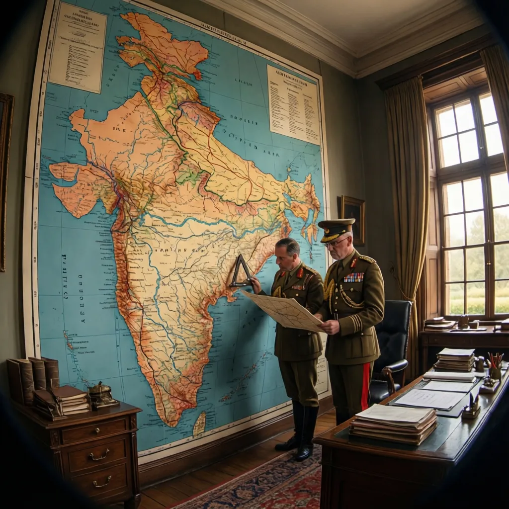 Strategic map showing northern and southern army commands created after Kitchener reforms