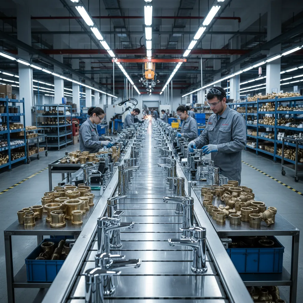 Bathroom fittings manufacturing with brass taps and plumbing fixtures