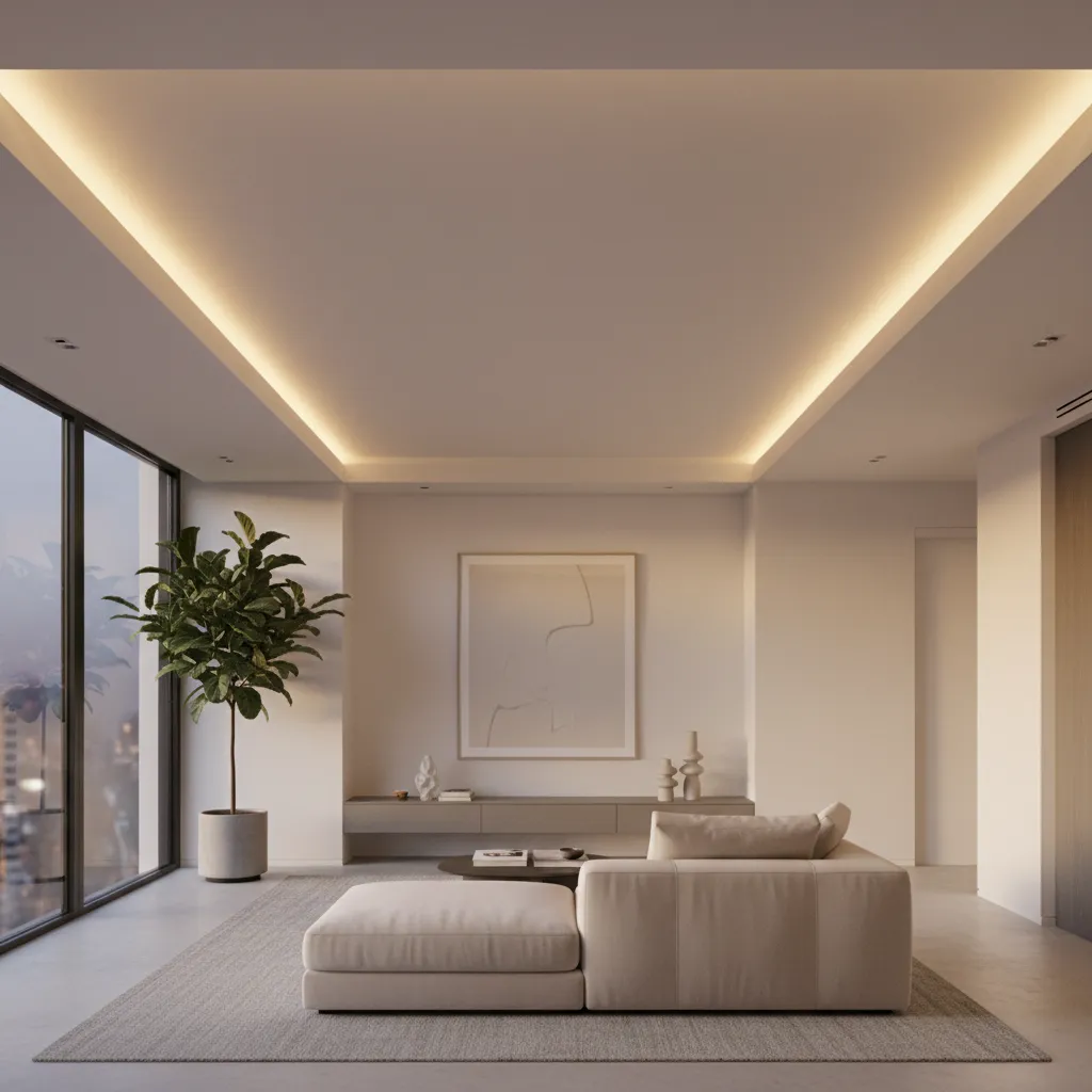 Iluminación indirecta en techo con tiras LED ocultas