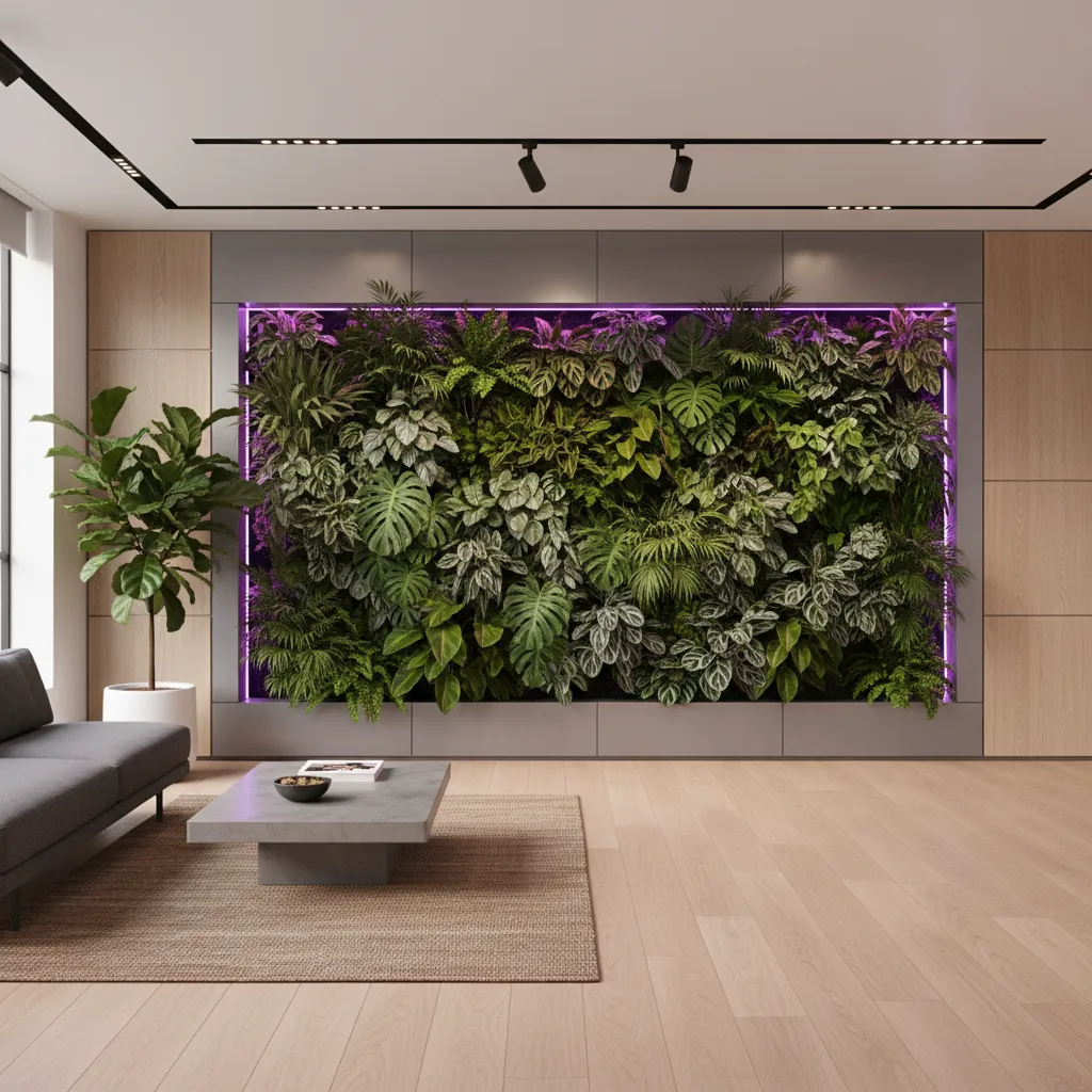 Optimizing Lighting, Irrigation, and Plant Selection for Indoor Green Walls