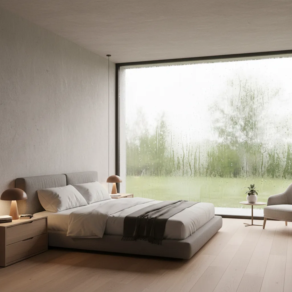 Condensation on windows inside a home caused by high indoor humidity
