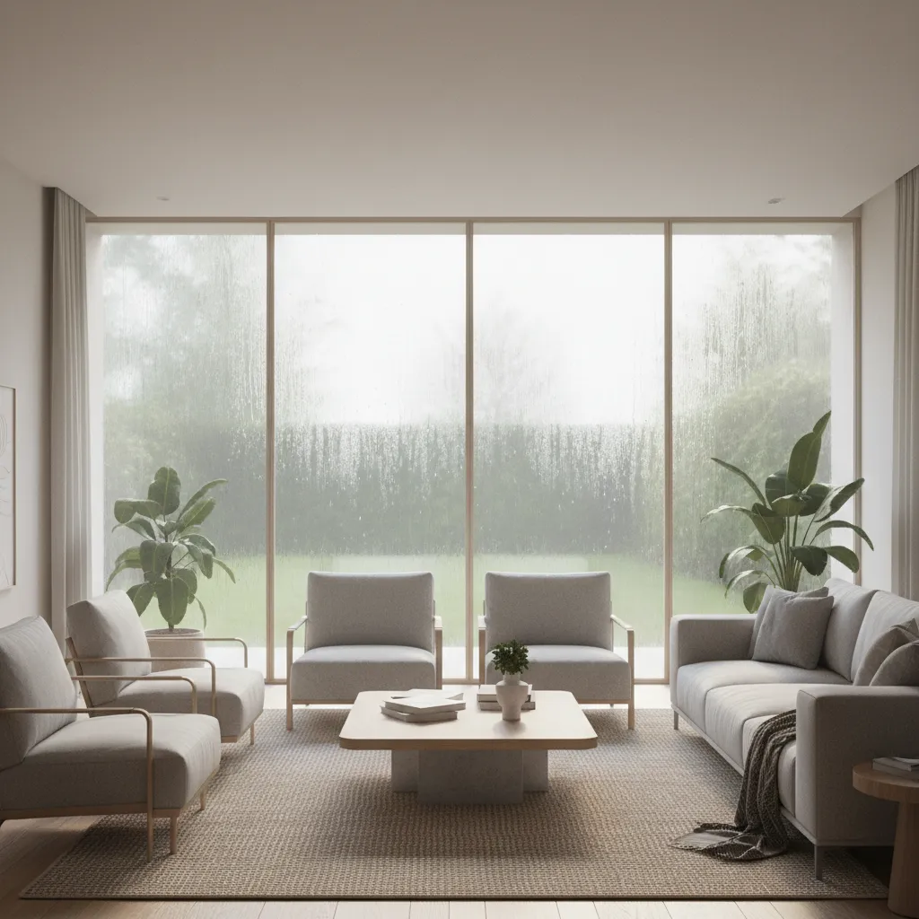 Indoor humidity effects such as condensation on windows in a home