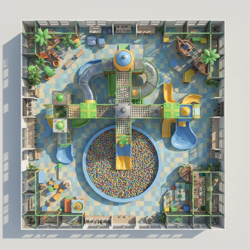 Plano digital de diseño de parque infantil interior